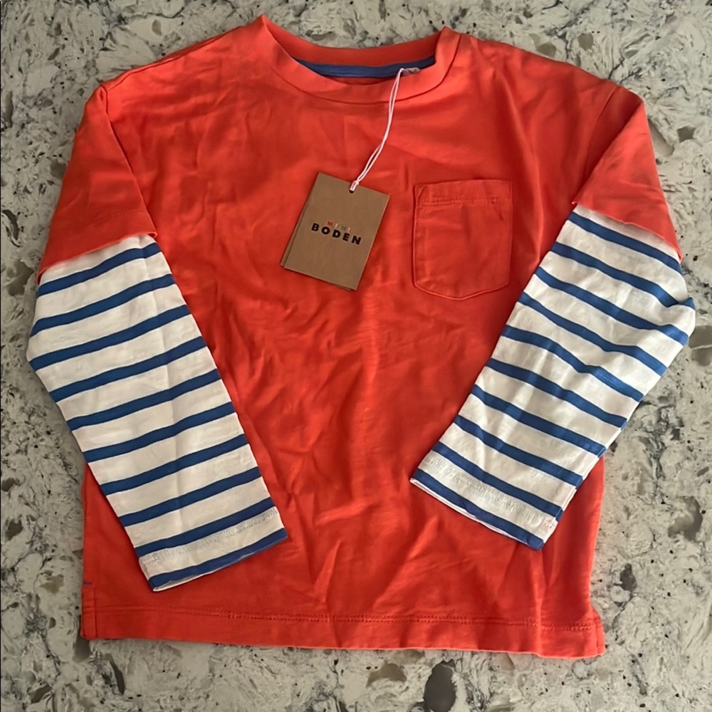 Boden kid’s mock short sleeve shirt